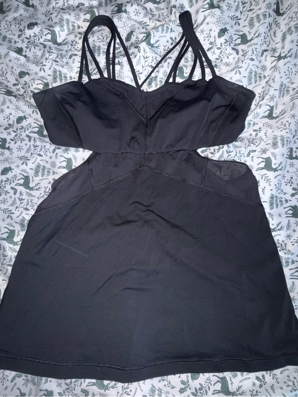 lululemon athletica Black Strappy Cutout Tank Top